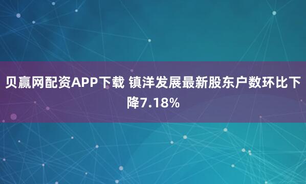 贝赢网配资APP下载 镇洋发展最新股东户数环比下降7.18%